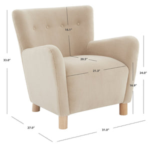 Safavieh CAREY Modern Accent Chair in Plush Faux Shearling - Cozy Tan Upholstery for Elegant Living Spaces SFV4794B
