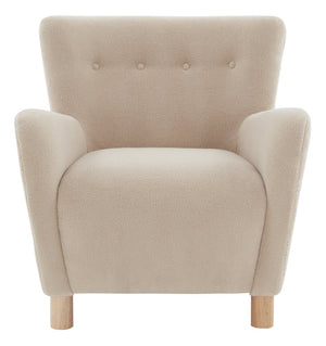 Safavieh CAREY Modern Accent Chair in Plush Faux Shearling - Cozy Tan Upholstery for Elegant Living Spaces SFV4794B