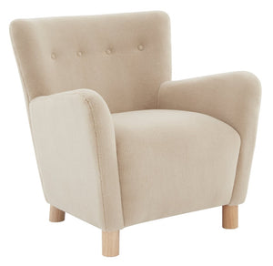 Safavieh CAREY Modern Accent Chair in Plush Faux Shearling - Cozy Tan Upholstery for Elegant Living Spaces SFV4794B