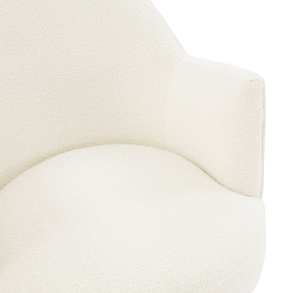 Safavieh CHRISTIAN Boucle Swivel Accent Chair in Ivory - Luxurious Comfort, 360° Rotation & Modern Style SFV4797A