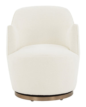 Safavieh CHRISTIAN Boucle Swivel Accent Chair in Ivory - Luxurious Comfort, 360° Rotation & Modern Style SFV4797A