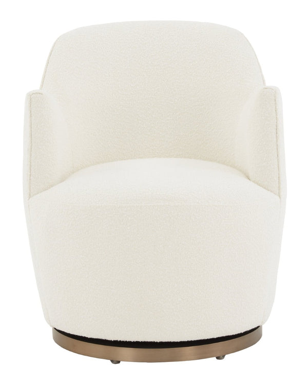Safavieh CHRISTIAN Boucle Swivel Accent Chair in Ivory - Luxurious Comfort, 360° Rotation & Modern Style SFV4797A