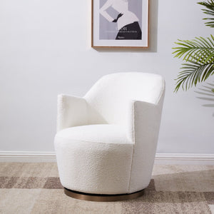 Safavieh CHRISTIAN Boucle Swivel Accent Chair in Ivory - Luxurious Comfort, 360° Rotation & Modern Style SFV4797A