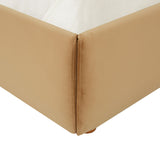 Safavieh Callahan Velvet Queen Bed Light Brown / Walnut SFV4801E-Q-2BX