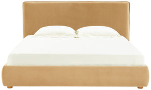 Safavieh Callahan Velvet Queen Bed Light Brown / Walnut SFV4801E-Q-2BX