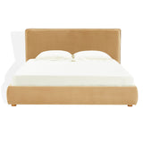 Safavieh Callahan Velvet Queen Bed Light Brown / Walnut SFV4801E-Q-2BX