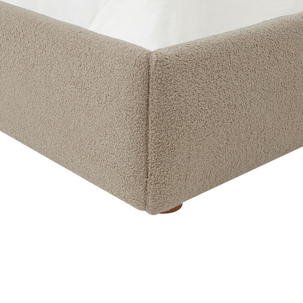 Safavieh Callahan Faux Shearling Queen Bed Brown / Walnut SFV4801G-Q-2BX