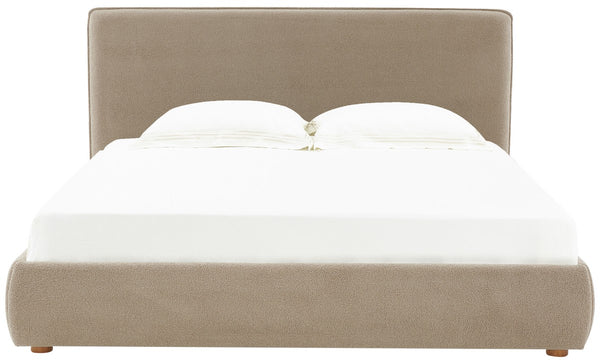 Safavieh Callahan Faux Shearling Queen Bed Brown / Walnut SFV4801G-Q-2BX