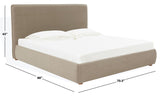 Safavieh Callahan Faux Shearling Queen Bed Brown / Walnut SFV4801G-Q-2BX