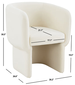 Safavieh WALLY Velvet Dining Chair in Cream – Elegant Comfort with Durable Design for Any Dining Space SFV4808B