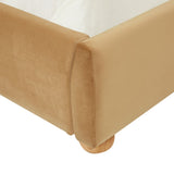 Safavieh Beccarose Velvet Queen Bed Light Brown / Walnut SFV4811D-Q-2BX