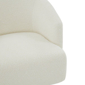Safavieh POLLYANNE Plush Swivel Accent Chair - Ivory Boucle with Gold Base, Modern Glam for Living Spaces SFV4813A