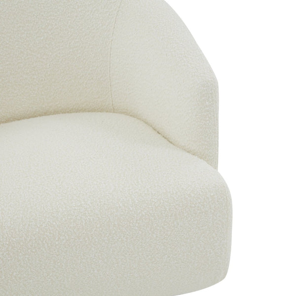 Safavieh POLLYANNE Plush Swivel Accent Chair - Ivory Boucle with Gold Base, Modern Glam for Living Spaces SFV4813A