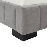 Safavieh Vivaldi Tufted Linen Queen Bed XII23 Grey / Black Wood / Fabric / Foam  SFV4814B-Q-2BX