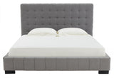 Safavieh Vivaldi Tufted Linen Queen Bed XII23 Grey / Black Wood / Fabric / Foam  SFV4814B-Q-2BX