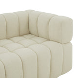 Safavieh Calyna Channel Tufted Boucle Sofa XII23 Cream Wood / Fabric / Foam SFV4821A