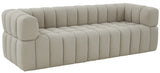 Safavieh Calyna Channel Tufted Boucle Sofa XII23 Light Grey Wood / Fabric / Foam SFV4821B