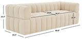 Safavieh Calyna Channel Tufted Velvet Sofa Cream SFV4821C