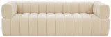 Safavieh Calyna Channel Tufted Velvet Sofa Cream SFV4821C