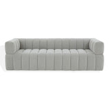 Safavieh Calyna Channel Tufted Velvet Sofa Light Grey SFV4821D