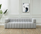 Safavieh Calyna Channel Tufted Velvet Sofa Light Grey SFV4821D