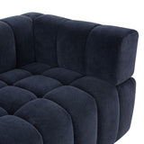 Safavieh Calyna Channel Tufted Velvet Sofa Navy SFV4821E