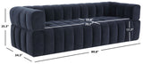 Safavieh Calyna Channel Tufted Velvet Sofa Navy SFV4821E