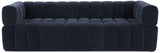 Safavieh Calyna Channel Tufted Velvet Sofa Navy SFV4821E