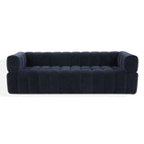 Safavieh Calyna Channel Tufted Velvet Sofa Navy SFV4821E