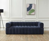 Safavieh Calyna Channel Tufted Velvet Sofa Navy SFV4821E