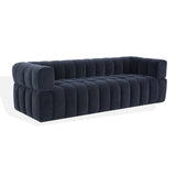 Safavieh Calyna Channel Tufted Velvet Sofa Navy SFV4821E