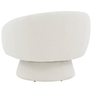 Safavieh Petryna Boucle Swivel Accent Chair Ivory Wood / Fabric / Foam SFV4822A