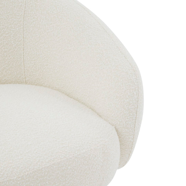 Safavieh Petryna Boucle Swivel Accent Chair Ivory Wood / Fabric / Foam SFV4822A