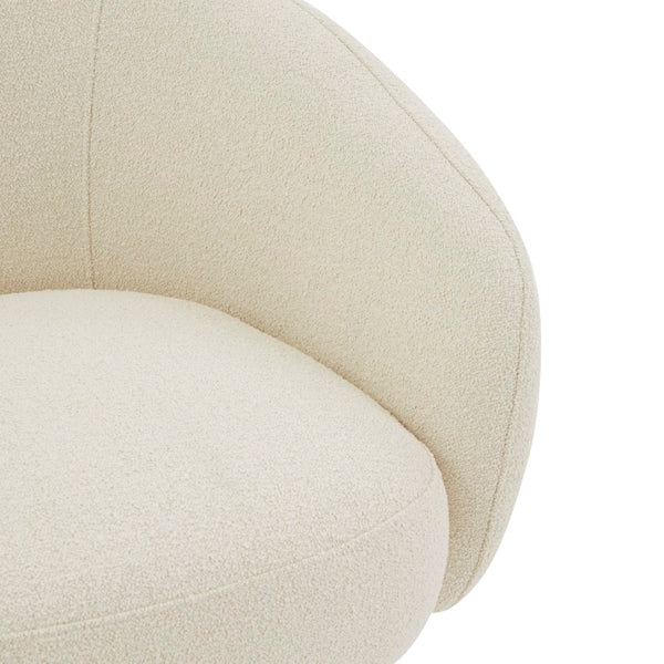 Safavieh Petryna Boucle Swivel Accent Chair Cream Wood / Fabric / Foam SFV4822B
