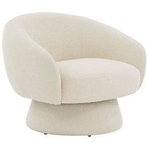 Safavieh Petryna Boucle Swivel Accent Chair Cream Wood / Fabric / Foam SFV4822B