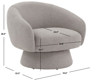 Safavieh Petryna Boucle Swivel Accent Chair Grey Wood / Fabric / Foam SFV4822C