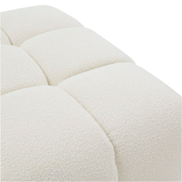 Safavieh Petryna Boucle Tufted Ottoman Ivory Wood / Fabric / Foam SFV4823A