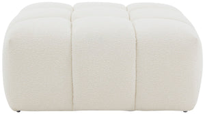 Safavieh Petryna Boucle Tufted Ottoman Ivory Wood / Fabric / Foam SFV4823A