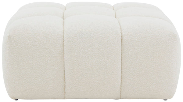 Safavieh Petryna Boucle Tufted Ottoman Ivory Wood / Fabric / Foam SFV4823A