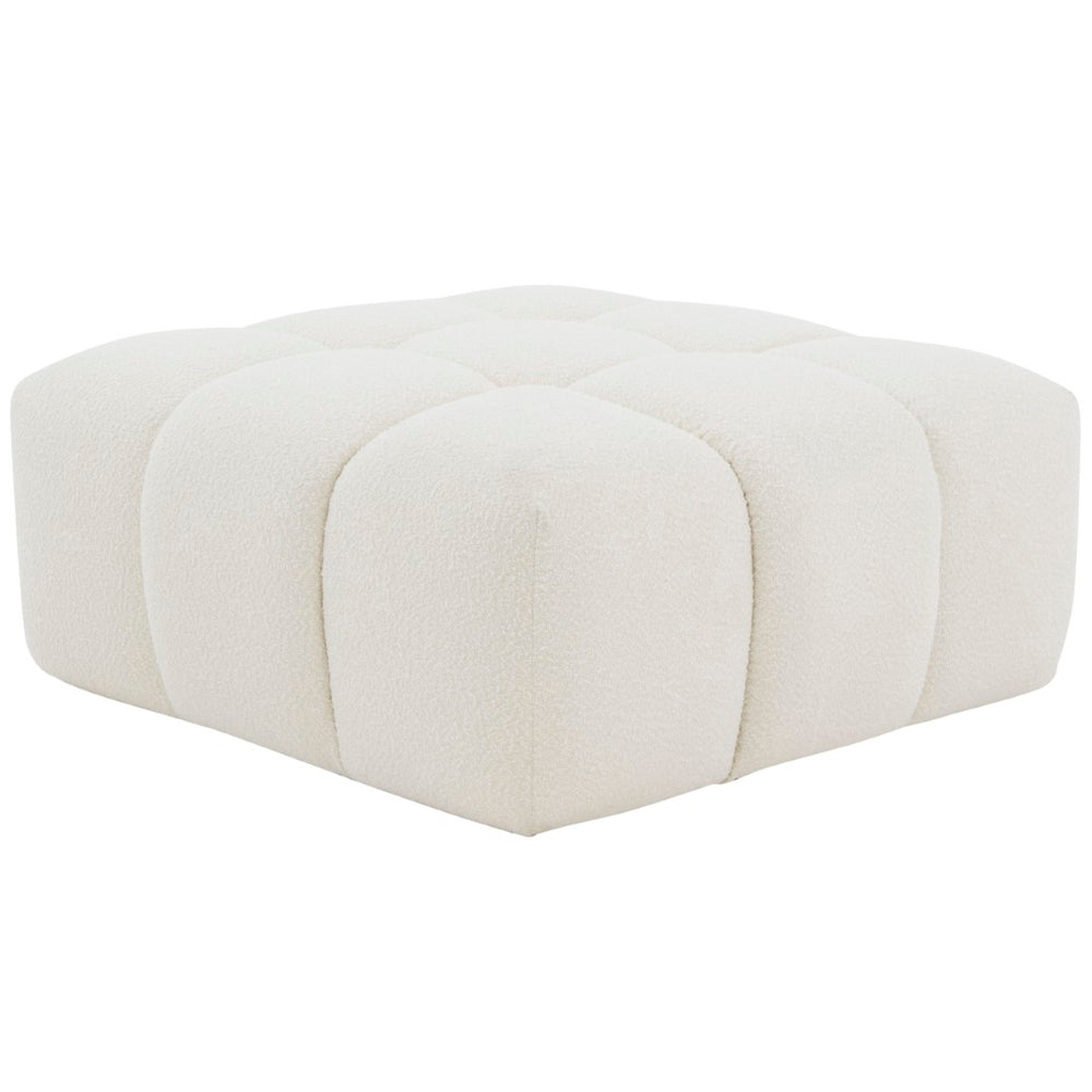 Safavieh Petryna Boucle Tufted Ottoman Ivory Wood / Fabric / Foam SFV4823A