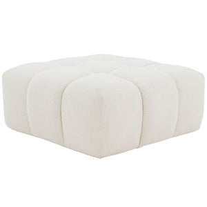 Safavieh Petryna Boucle Tufted Ottoman Ivory Wood / Fabric / Foam SFV4823A