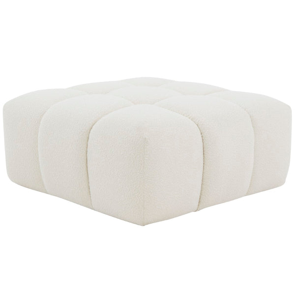 Safavieh Petryna Boucle Tufted Ottoman Ivory Wood / Fabric / Foam SFV4823A