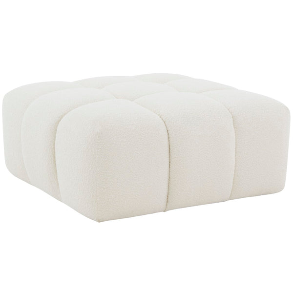 Safavieh Petryna Boucle Tufted Ottoman Ivory Wood / Fabric / Foam SFV4823A