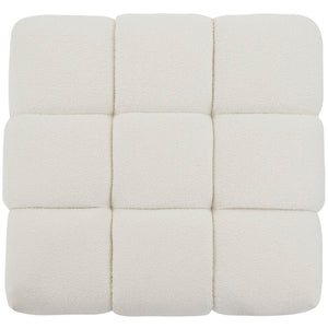 Safavieh Petryna Boucle Tufted Ottoman Ivory Wood / Fabric / Foam SFV4823A