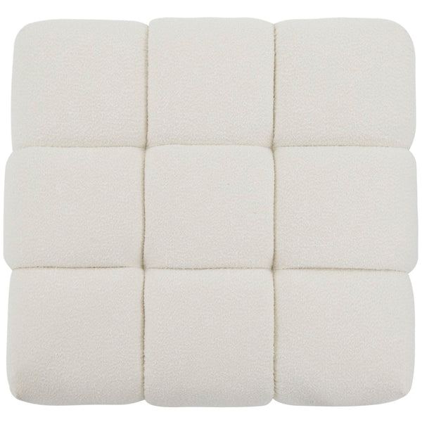 Safavieh Petryna Boucle Tufted Ottoman Ivory Wood / Fabric / Foam SFV4823A