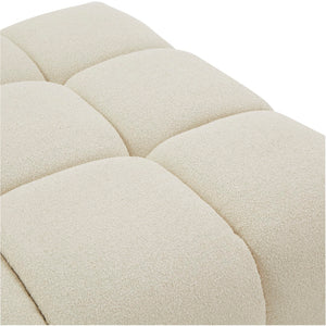 Safavieh Petryna Boucle Tufted Ottoman Cream Wood / Fabric / Foam SFV4823B