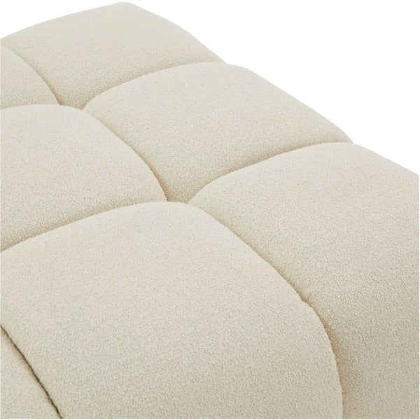 Safavieh Petryna Boucle Tufted Ottoman Cream Wood / Fabric / Foam SFV4823B