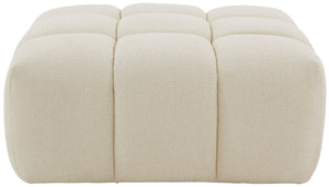 Safavieh Petryna Boucle Tufted Ottoman Cream Wood / Fabric / Foam SFV4823B