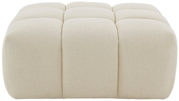 Safavieh Petryna Boucle Tufted Ottoman Cream Wood / Fabric / Foam SFV4823B