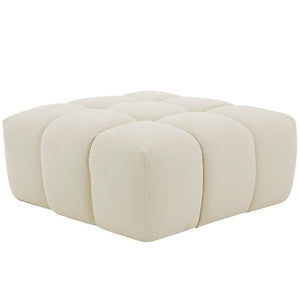 Safavieh Petryna Boucle Tufted Ottoman Cream Wood / Fabric / Foam SFV4823B